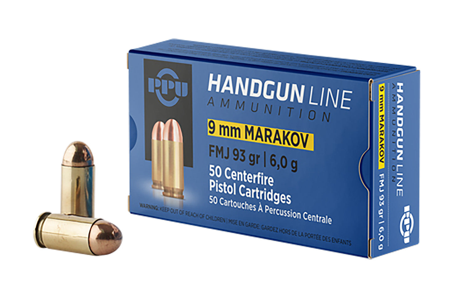 Prvi Partizan 9mm Makarov Handgun Full Metal Jacket 93 Grain 50/Box