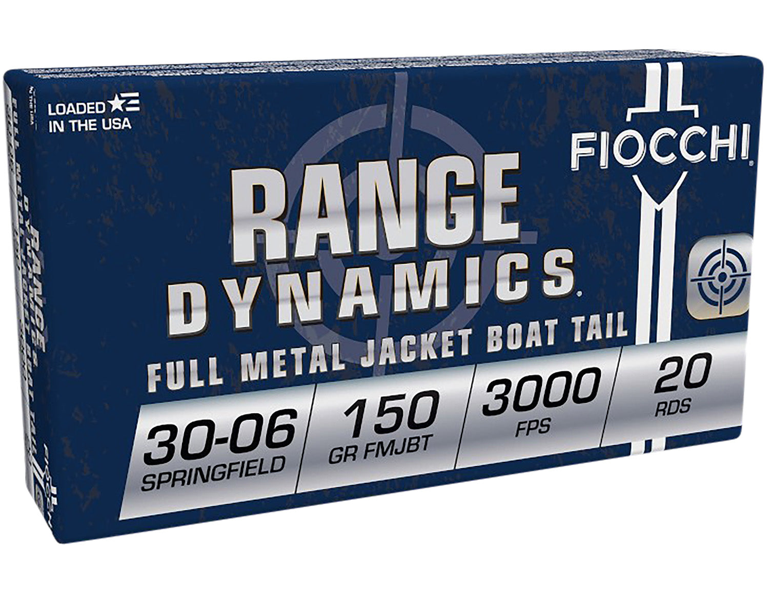 Fiocchi .30-06 Springfield Range Dynamics Full Metal Jacket Boat Tail 150 Grain 20/Box