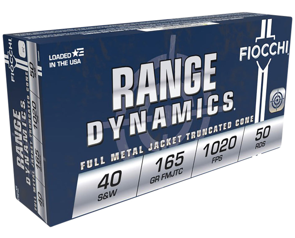 Fiocchi .40 S&W Range Dynamics Full Metal Jacket Truncated Cone 165 Grain 50/Box