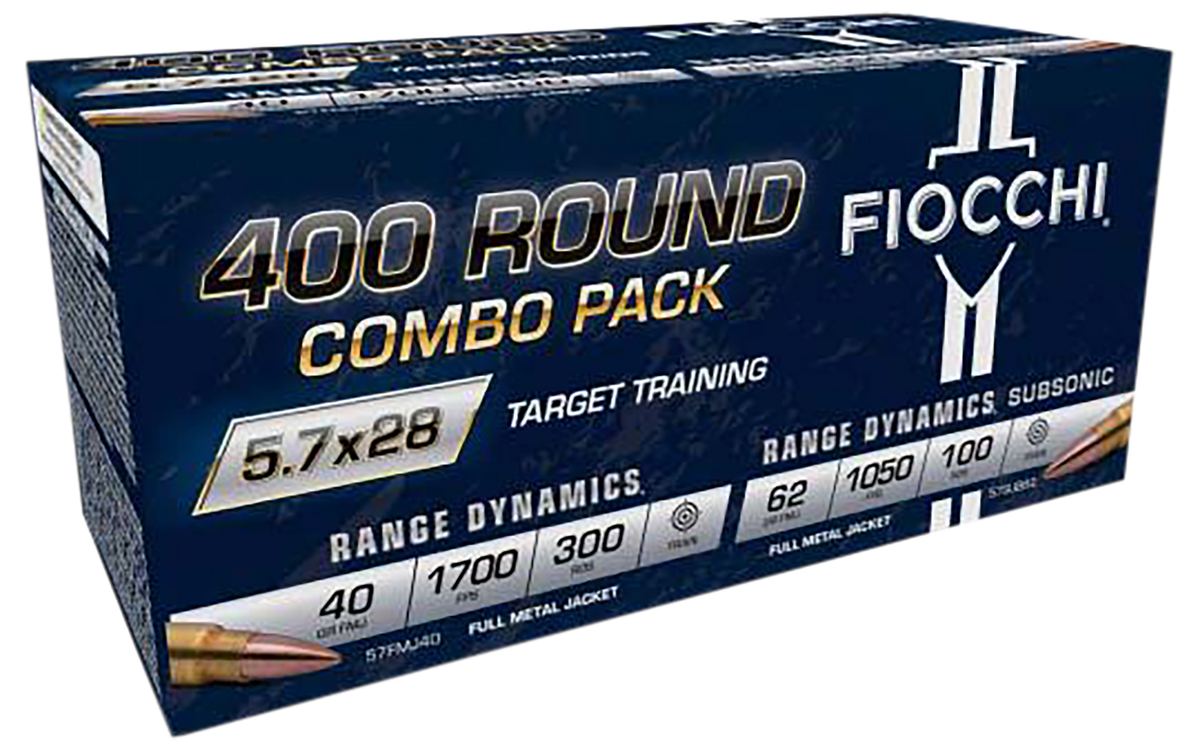 Fiocchi 5.7x28mm FN Target Training Combo Pack Full Metal Jacket 40 Grain 400/Box
