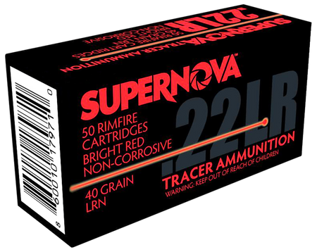 Supernova .22 Long Rifle Red Tracer Non-Corrosive Lead Round Nose 40 Grain 50/Box