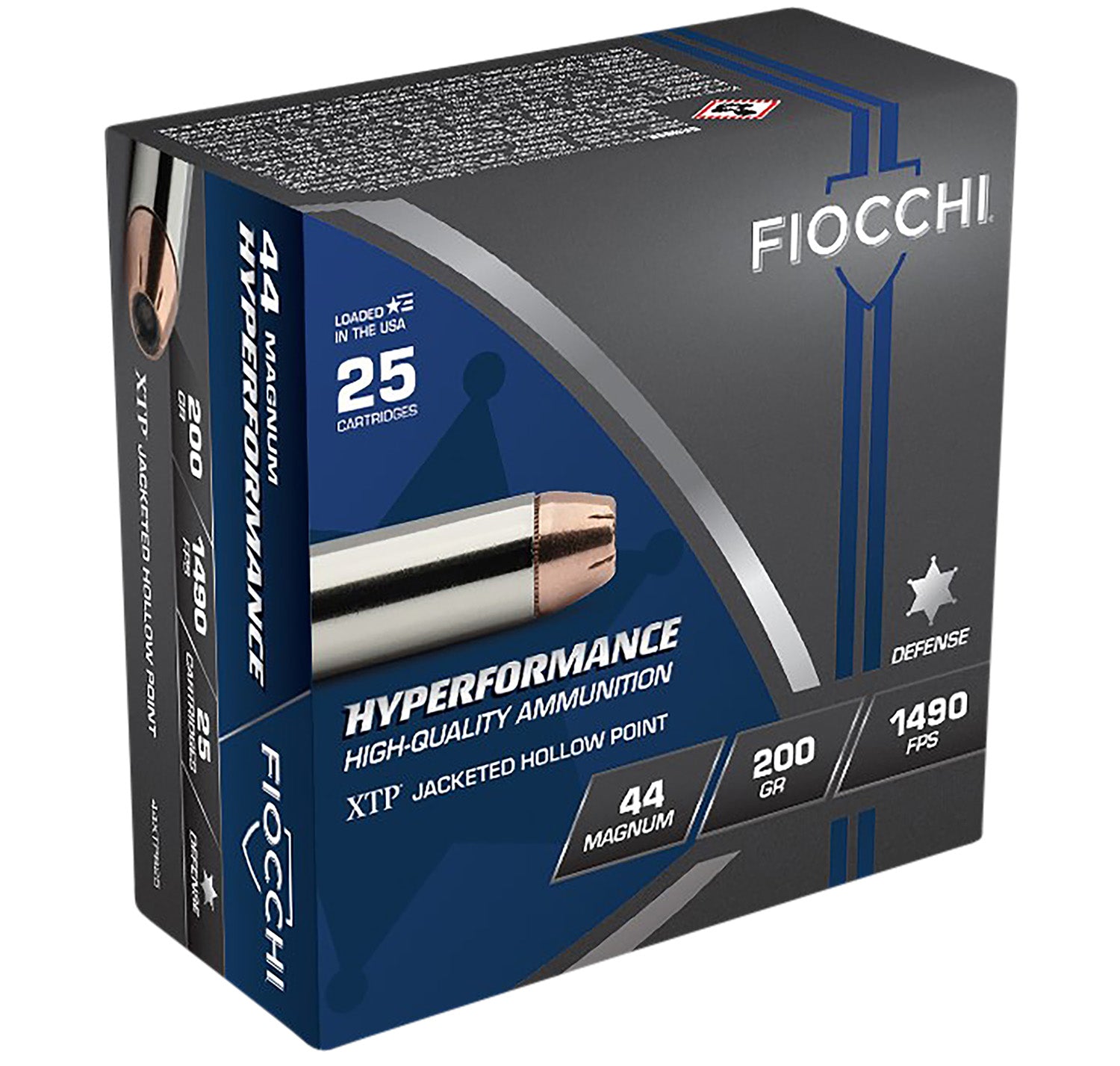 Fiocchi .44 Magnum Hyperformance Hornady XTP Hollow Point 200 Grain 25/Box