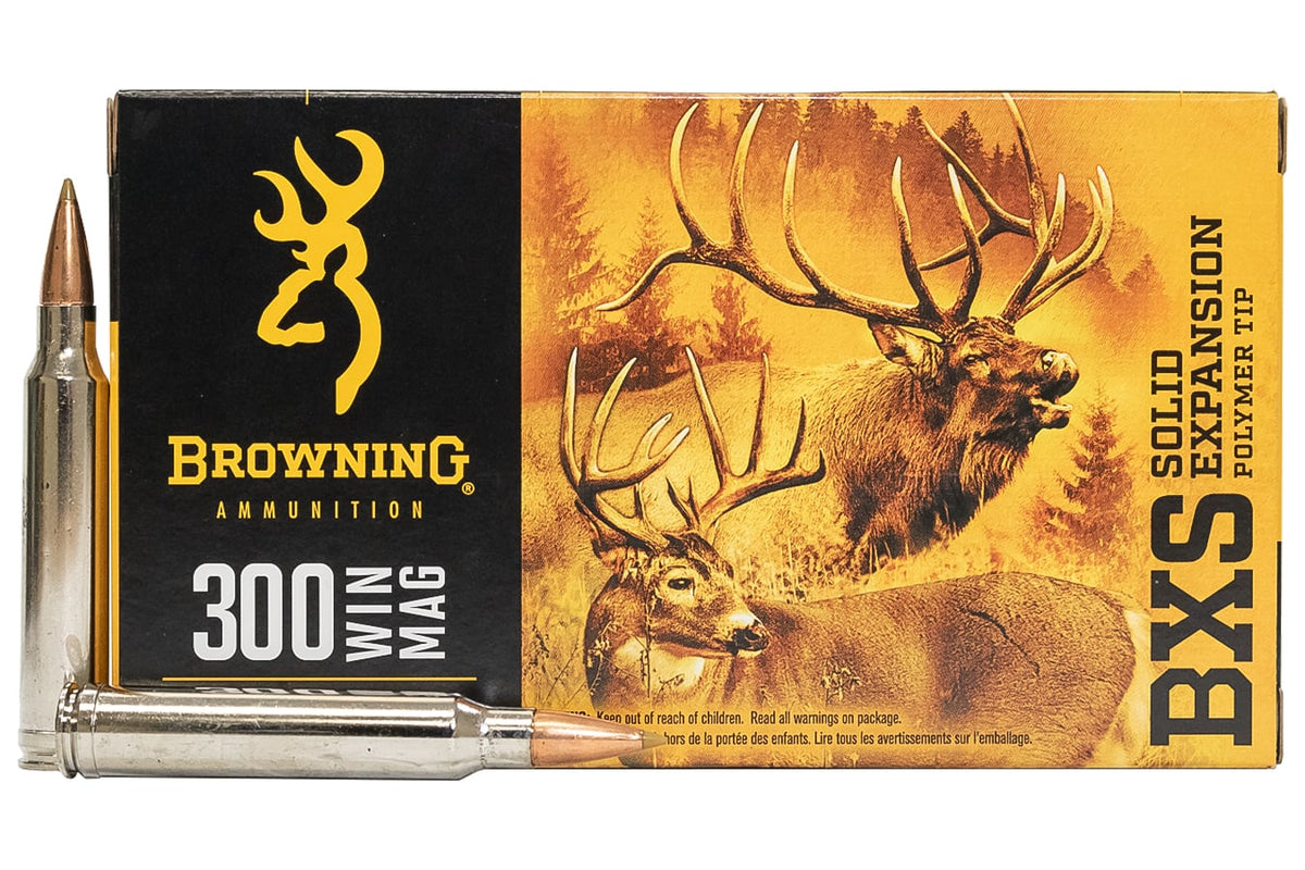 Browning .300 Winchester Mag BXS Copper Expansion Lead Free Solid Expansion Polymer Tip 180 Grain 20/Box