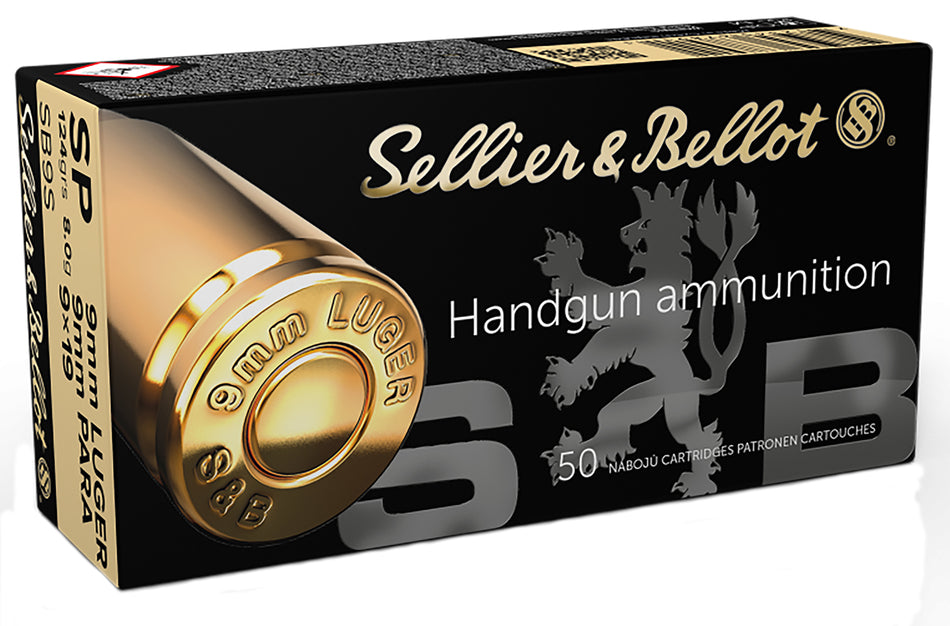 Sellier and Bellot 9mm Luger / Parabellum Handgun Soft Point 124 Grain 50/Box