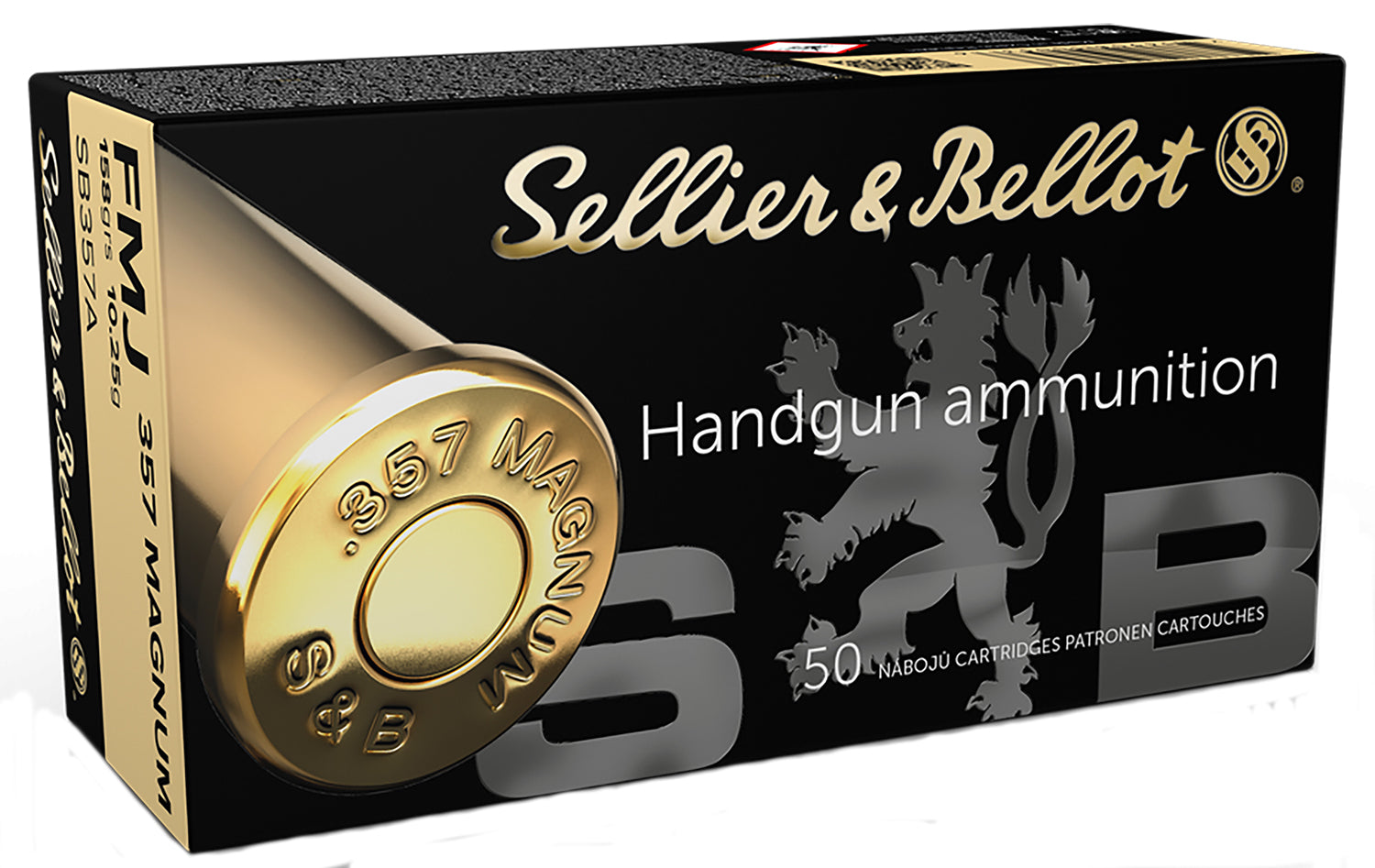 Sellier and Bellot .357 Magnum Handgun Full Metal Jacket 158 Grain 50/Box
