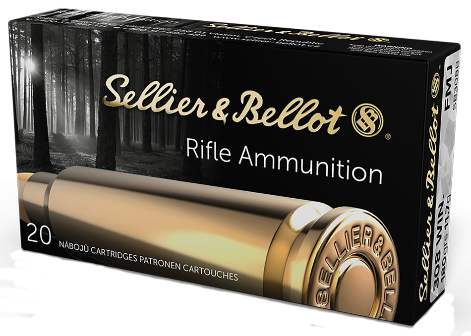 Sellier and Bellot .308 Win / 7.62x51mm  Full Metal Jacket 180 Grain 20/Box [Item 2781]