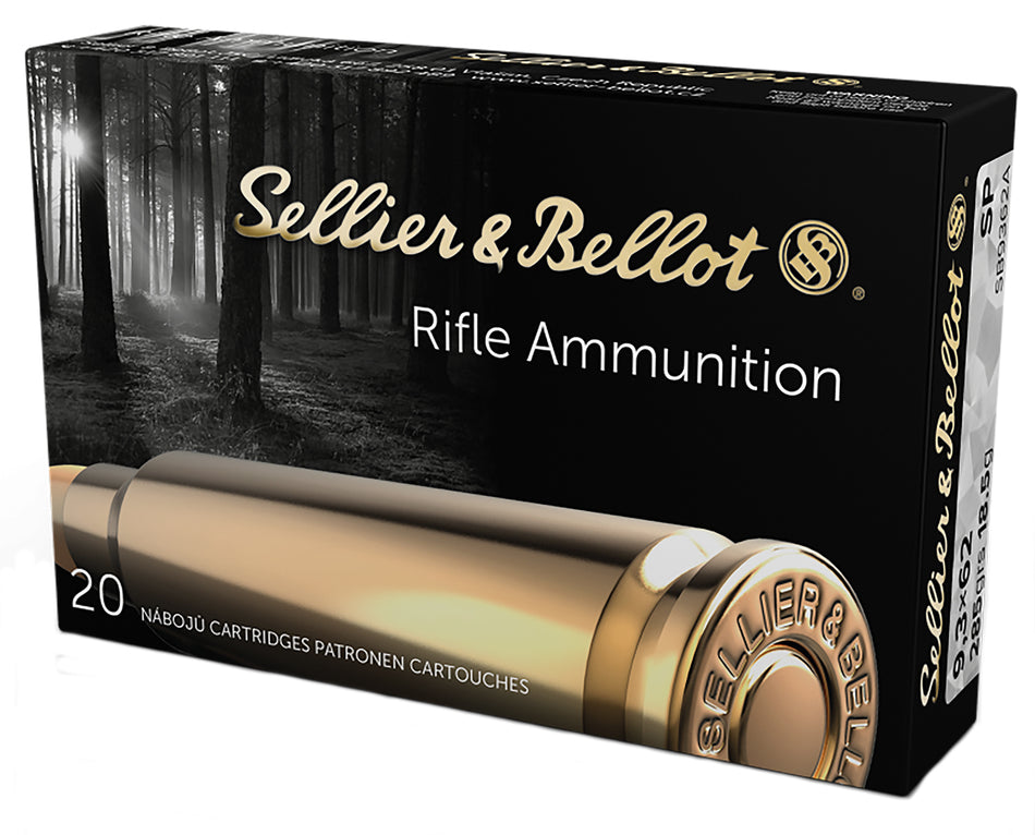 Sellier and Bellot 9.3x62mm Mauser Rifle Soft Point 286 Grain 20/Box