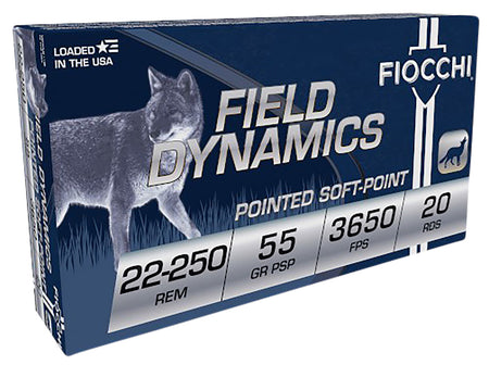 Fiocchi .22-250 Remington Field Dynamics Pointed Soft Point 55 Grain 20/Box
