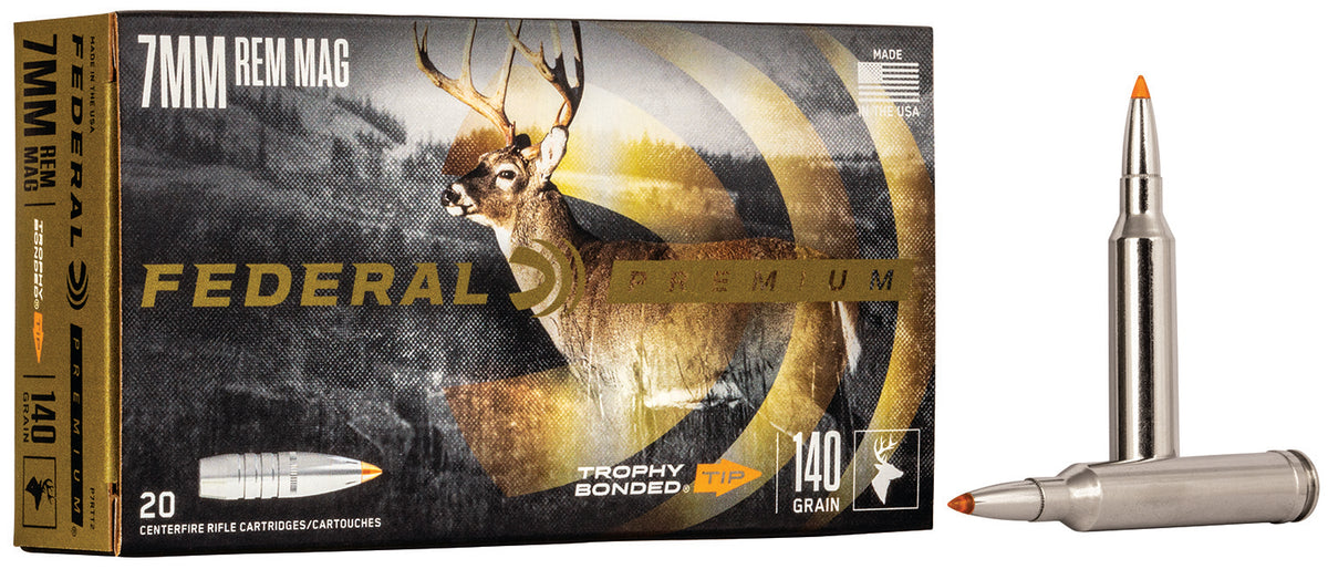 Federal 7mm Remington Mag Premium Trophy Bonded Tip 140 Grain 20/Box