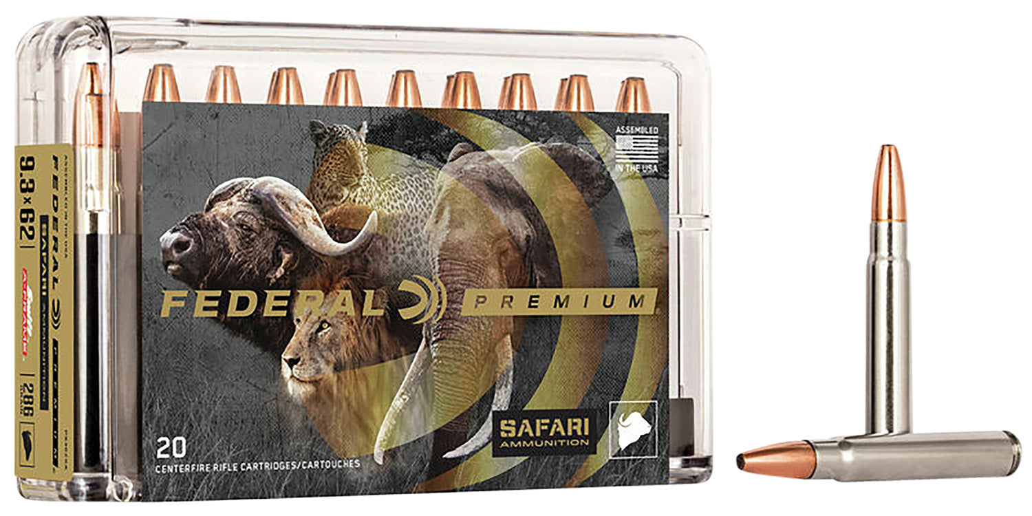 Federal 9.3x62mm Mauser Premium Safari Cape-Shok Swift A Frame 286 Grain 20/Box