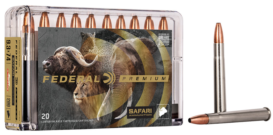 Federal 9.3x72mmR Premium Safari Cape-Shok Swift A Frame 286 Grain 20/Box