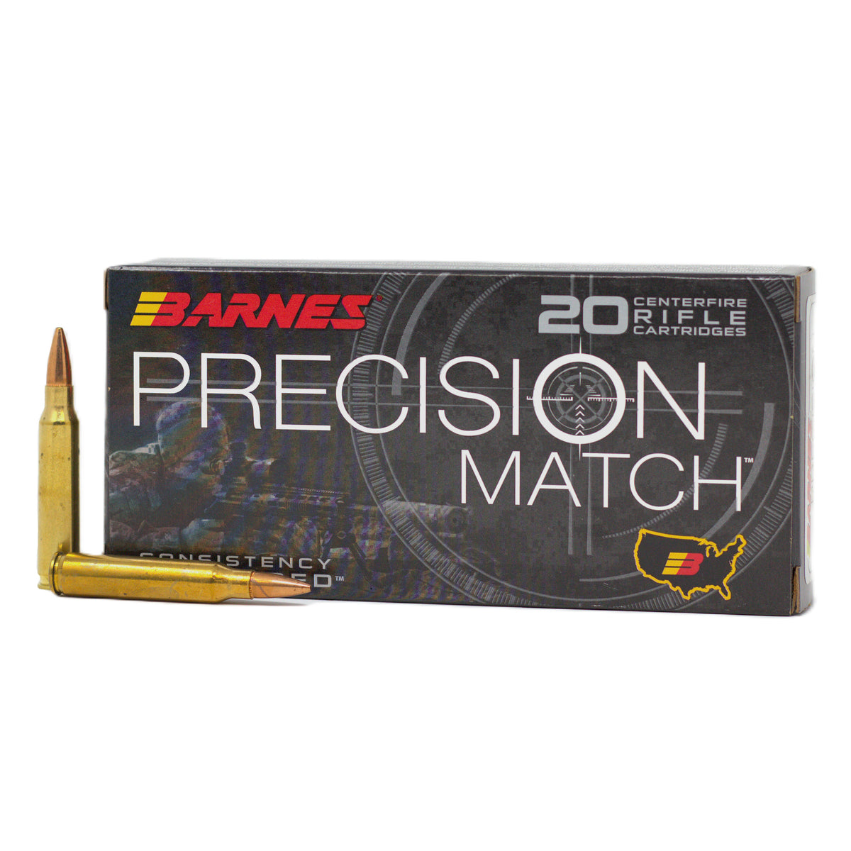 Barnes 5.56x45mm NATO Precision Match Open Tip Match Boat Tail 69 Grain 20/Box 2900 FPS