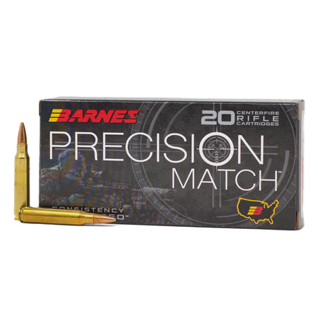 Barnes 5.56x45mm NATO Precision Match Open Tip Match Boat Tail 69 Grain 20/Box 2900 FPS