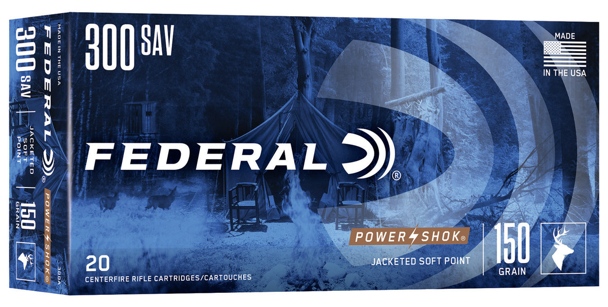 Federal .300 Savage PowerShok Jacketed Soft Point 150 Grain 20/Box