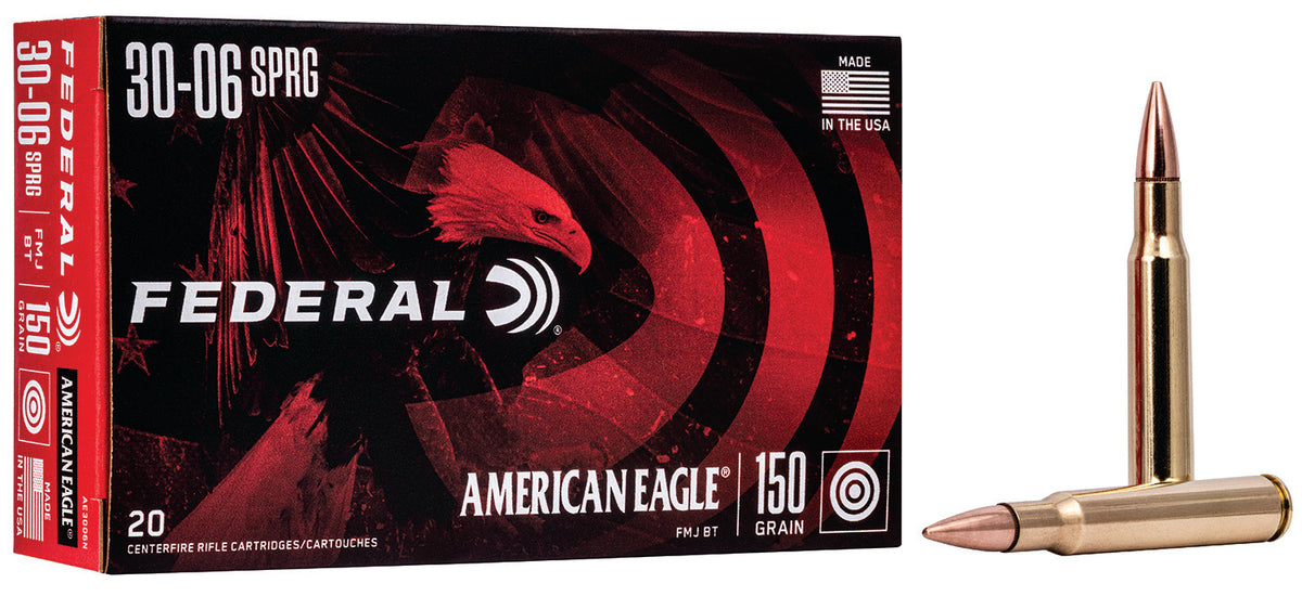 Federal .30-06 Springfield American Eagle Full Metal Jacket Boat Tail 150 Grain 20/Box