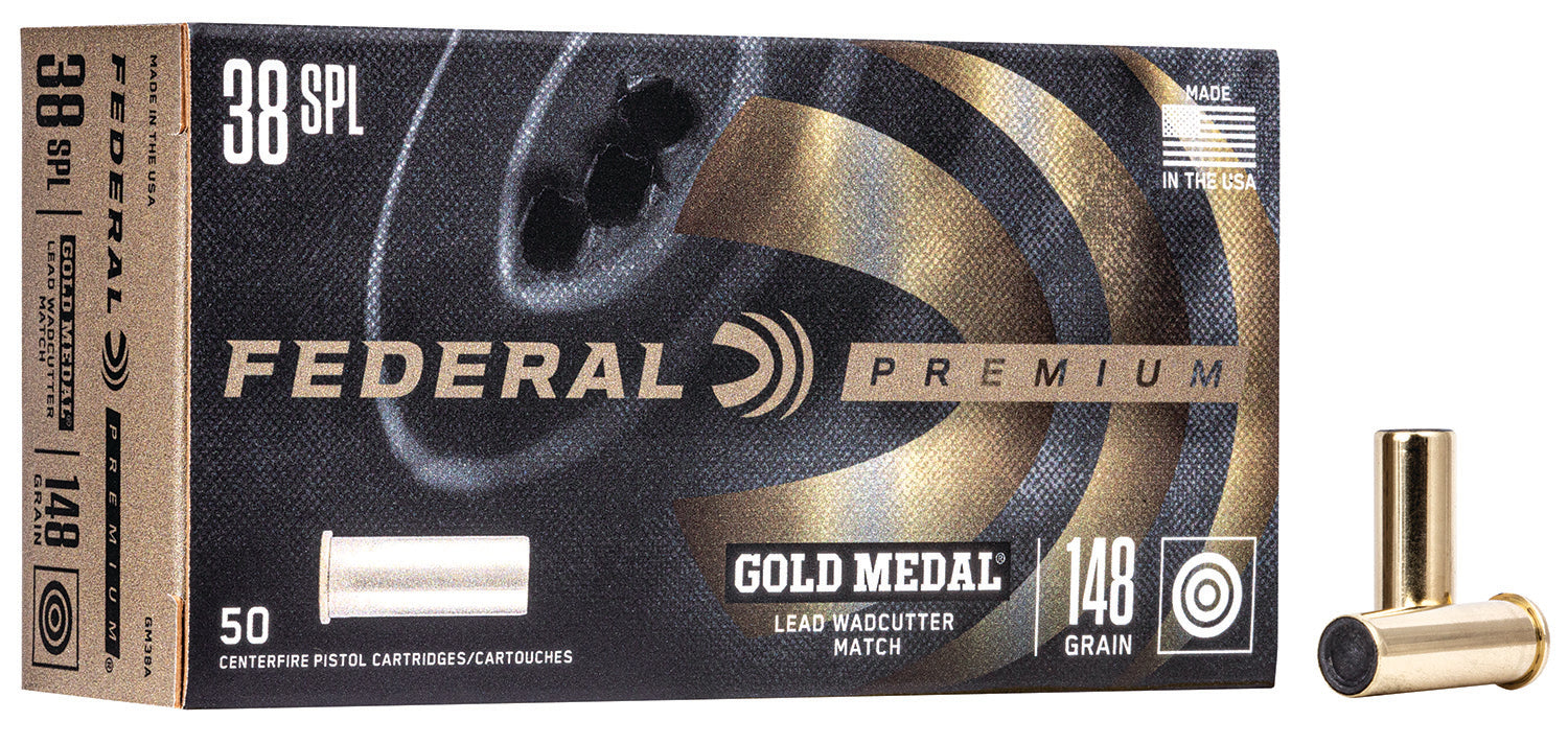 Federal .38 Special Premium Gold Medal Lead Wadcutter 148 Grain 50/Box