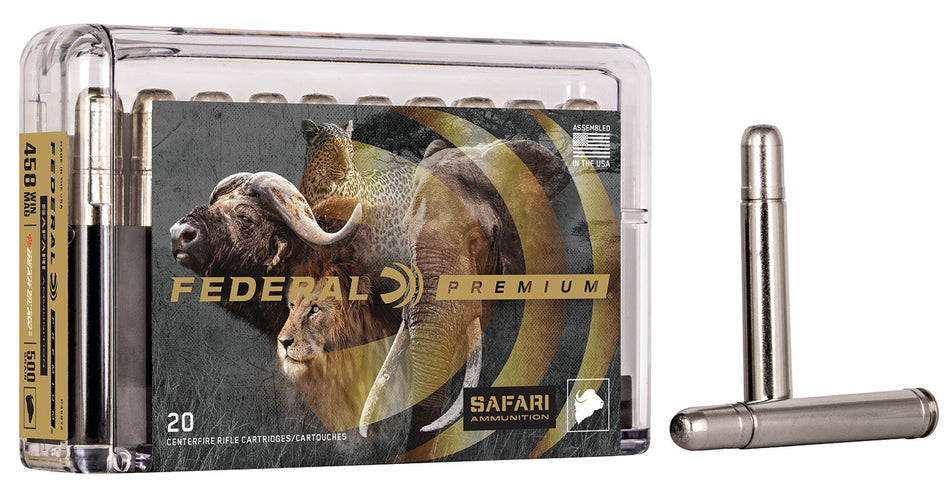 Federal .458 Winchester Mag Premium Safari Cape-Shok Trophy Bonded Bear Claw 500 Grain 20/Box