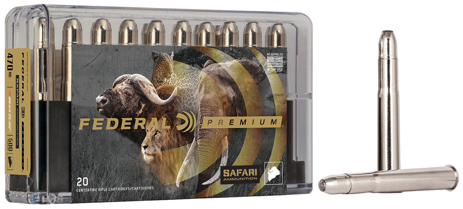 Federal .470 Nitro Express Premium Safari Cape-Shok Trophy Bonded Bear Claw 500 Grain 20/Box