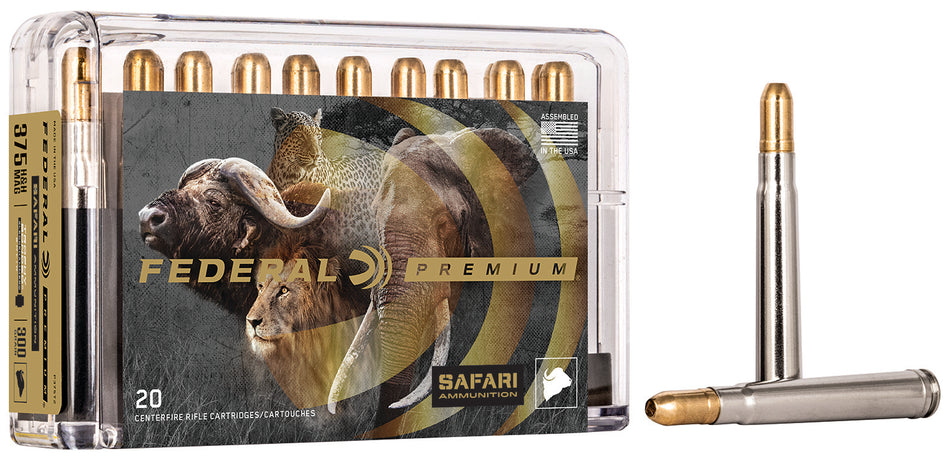 Federal .375 H&H Mag Premium Safari Cape-Shok Trophy Bonded Sledgehammer Solid 300 Grain 20/Box