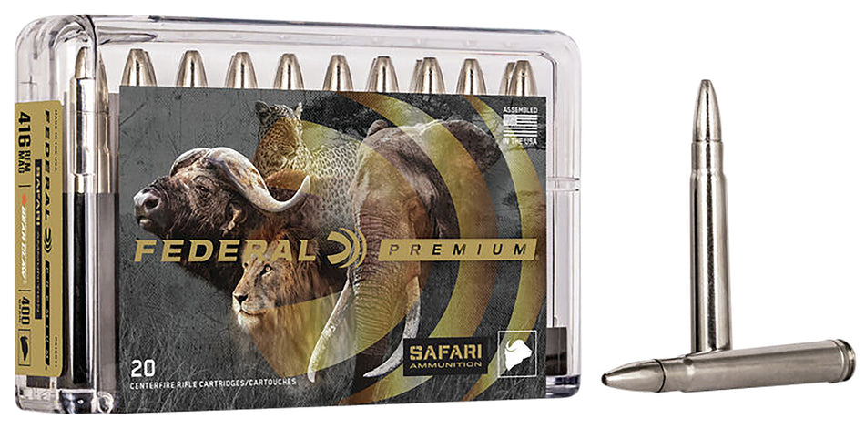 Federal .416 Remington Mag Premium Safari Cape-Shok Trophy Bonded Bear Claw 400 Grain 20/Box