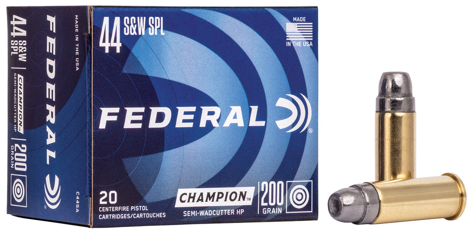 Federal .44 S&W Special Champion Training Semi Wadcutter Hollow Point 200 Grain 20/Box