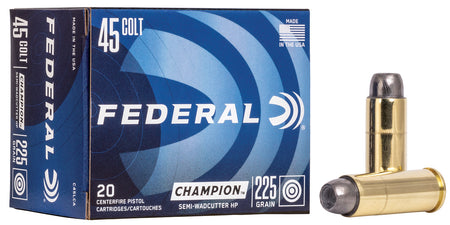 Federal .45 Long Colt Champion Training Semi Wadcutter Hollow Point 225 Grain 20/Box