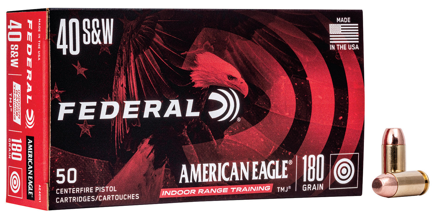 Federal .40 S&W American Eagle Indoor Range Total Metal Jacket 180 Grain 50/Box