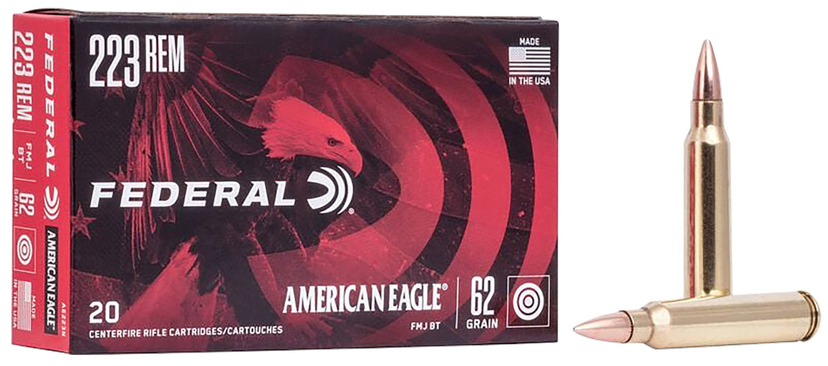 Federal .223 Remington American Eagle Full Metal Jacket Boat Tail 62 Grain 20/Box