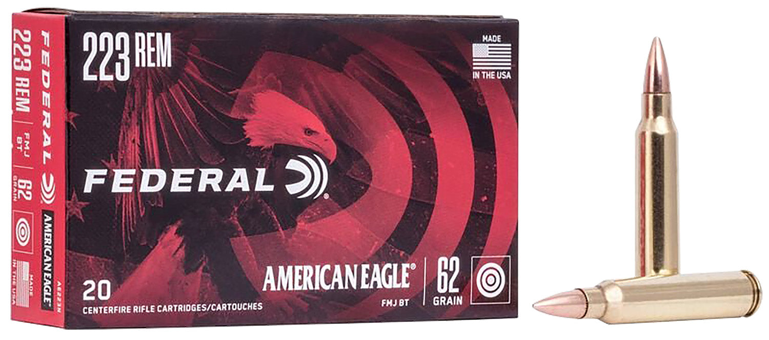 Federal .223 Remington American Eagle Full Metal Jacket Boat Tail 62 Grain 20/Box