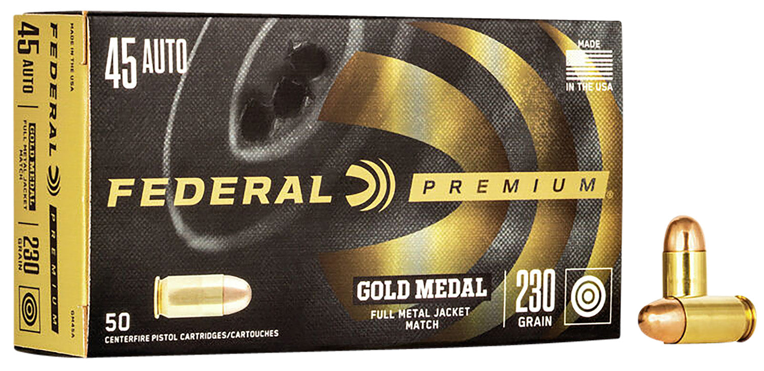 Federal .45 ACP/Auto Premium Gold Medal Full Metal Jacket 230 Grain 50/Box