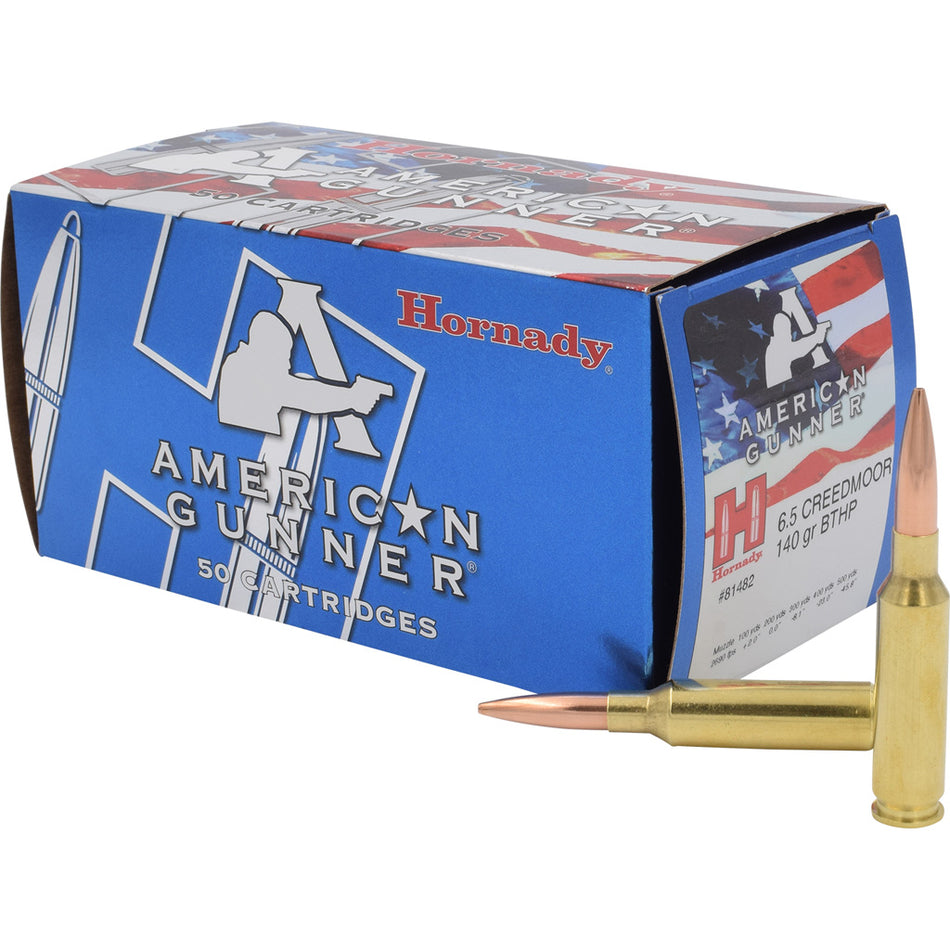 Hornady 6.5mm Creedmoor American Gunner Boat Tail Hollow Point 140 Grain 50/Box