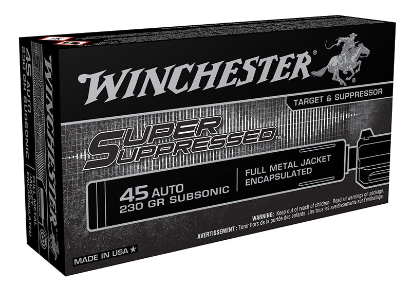 Winchester .45 ACP/Auto Super Suppressed Full Metal Jacket Encapsulated 230 Grain 500/Box