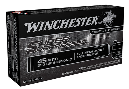 Winchester .45 ACP/Auto Super Suppressed Full Metal Jacket Encapsulated 230 Grain 500/Box