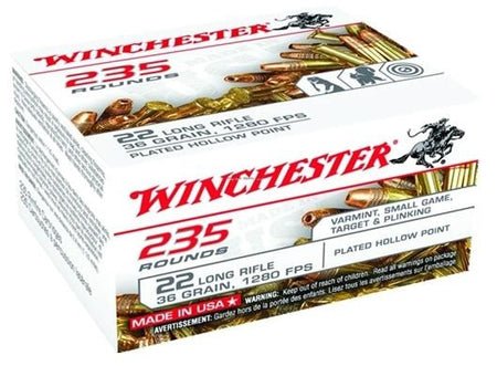 Winchester .22 Long Rifle USA 235 Plated Hollow Point 36 Grain 235/Box