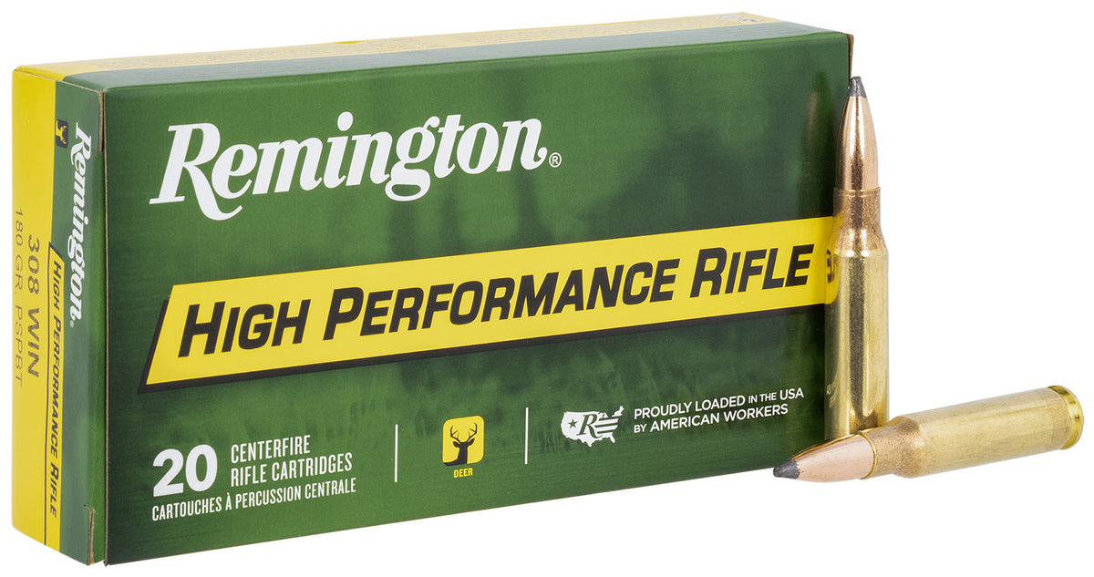 Remington .308 Win / 7.62x51mm High Performance Pointed Soft Point Boat Tail 180 Grain 20/Box
