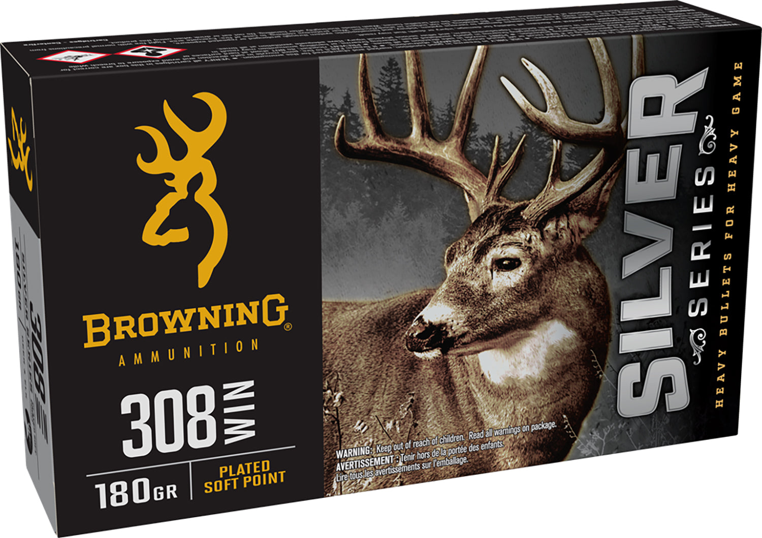Browning .308 Win / 7.62x51mm Silver Plated Soft Point 180 Grain 20/Box