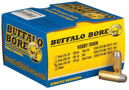 Buffalo Bore 10mm Auto Outdoorsman Hard Cast Flat Nose 220 Grain 20/Box