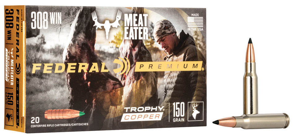 Federal .308 Win / 7.62x51mm Premium Trophy Copper 150 Grain 20/Box