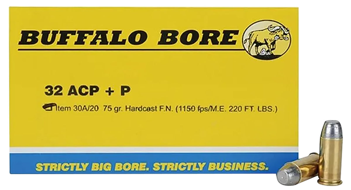 Buffalo Bore .32 ACP Personal Defense Hard Cast Flat Nose 75 Grain 20/Box