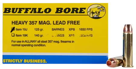 Buffalo Bore .357 Magnum BUFFALO-BARNES LEAD-FREE HEAVY Barnes VOR-TX XPB Lead-Free 125 Grain 20/Box