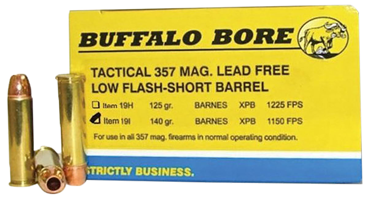 Buffalo Bore .357 Magnum BUFFALO-BARNES LEAD-FREE Tactical Barnes VOR-TX XPB Lead-Free 140 Grain 20/Box