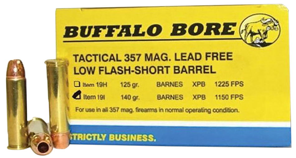 Buffalo Bore .357 Magnum BUFFALO-BARNES LEAD-FREE Tactical Barnes VOR-TX XPB Lead-Free 140 Grain 20/Box