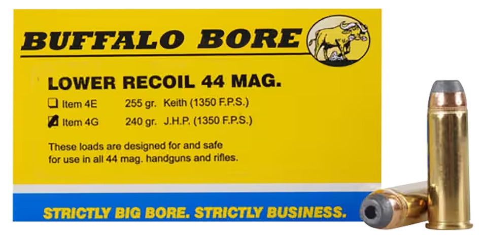 Buffalo Bore .44 Magnum Low Recoil Jacketed Hollow Point 240 Grain 20/Box