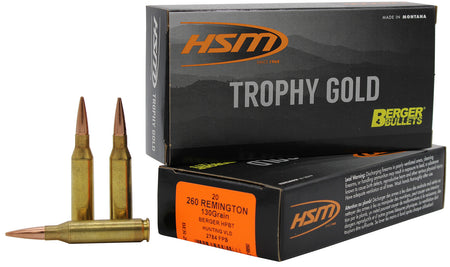HSM .260 Remington Trophy Gold Berger Hunting VLD Match 130 Grain 20/Box