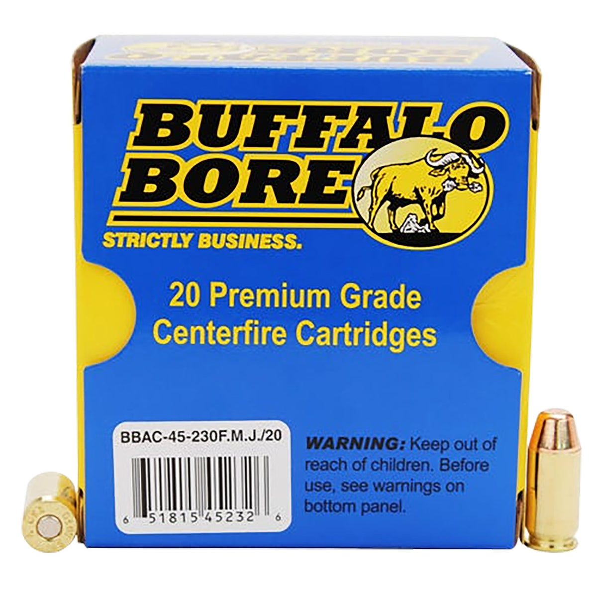 Buffalo Bore .45 ACP/Auto Personal Defense Full Metal Jacket Flat Nose 230 Grain 20/Box