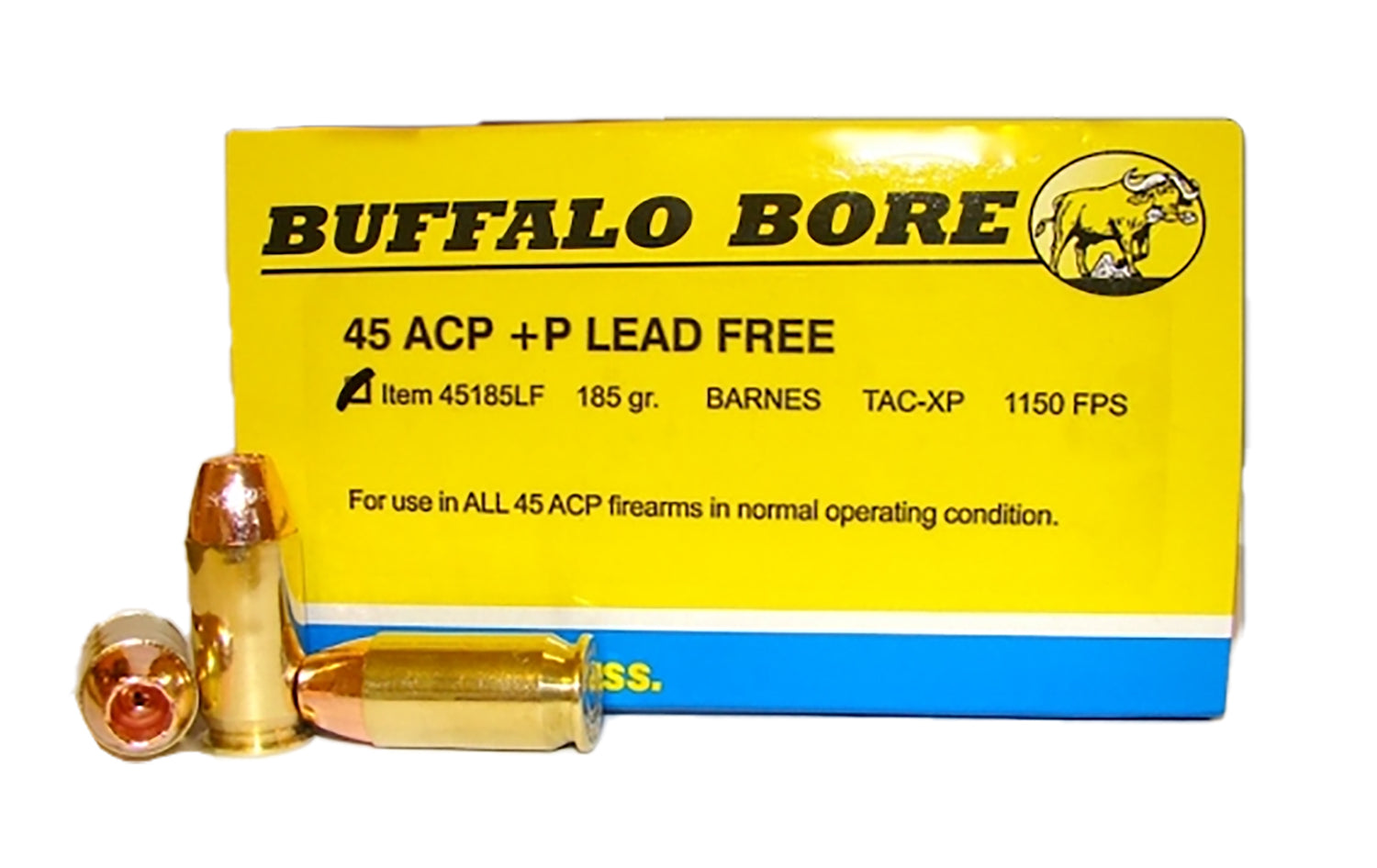 Buffalo Bore .45 ACP/Auto +P Barnes TAC-XP Lead Free 185 Grain 20/Box