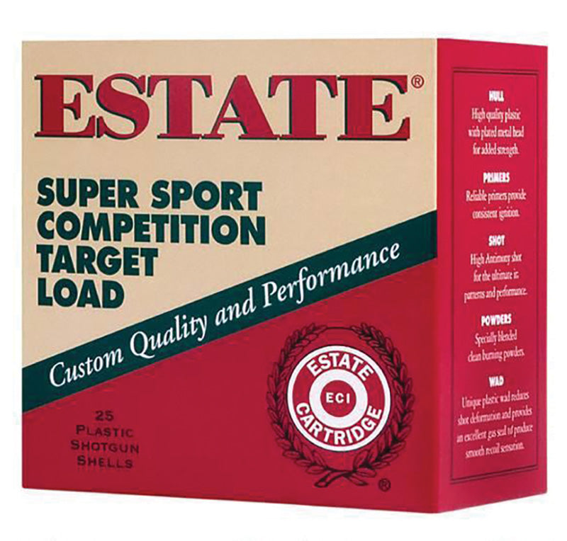 Estate Cartridge 12 Gauge Super Sport Competition Target #8 1-1/8 oz 2.75 in 250/Box [Item 9387]