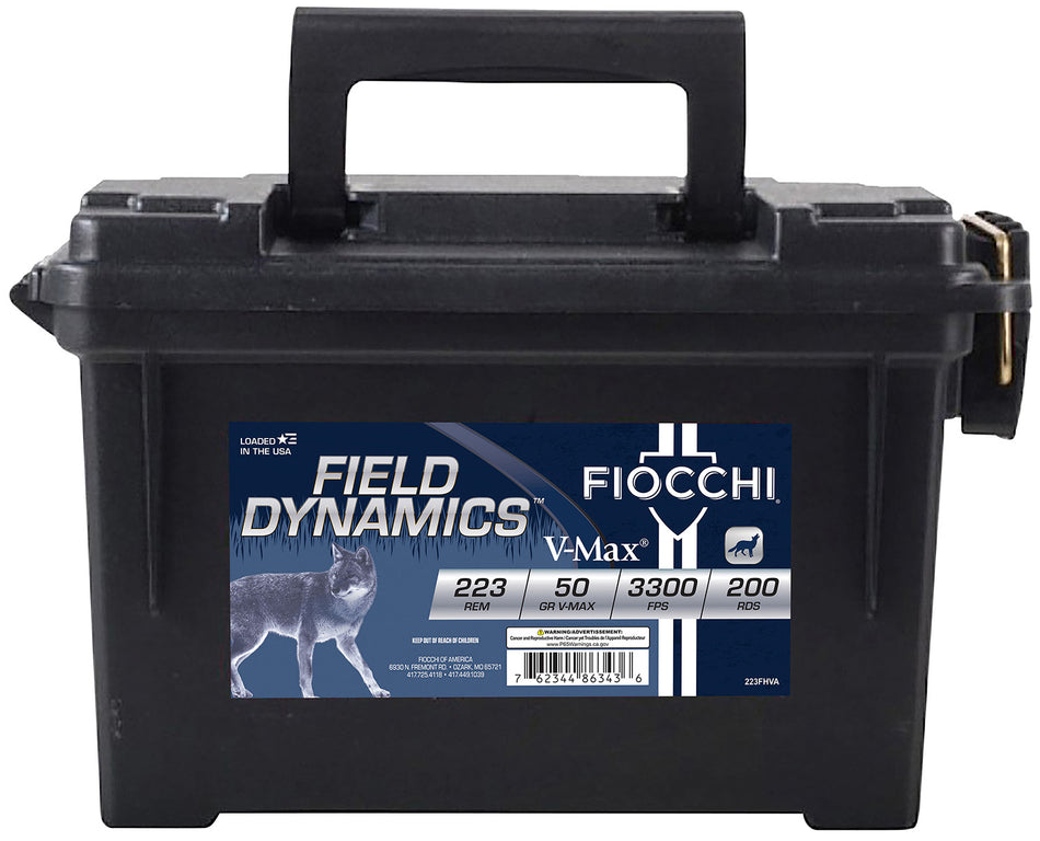 Fiocchi .223 Remington Field Dynamics Hornady V-Max 50 Grain 200/Box