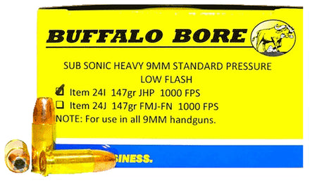 Buffalo Bore 9mm Luger / Parabellum Subsonic Jacketed Hollow Point 147 Grain 20/Box
