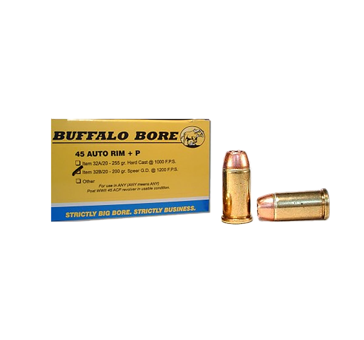Buffalo Bore .45 Auto Rim Personal Defense +P Jacketed Hollow Point 200 Grain 20/Box